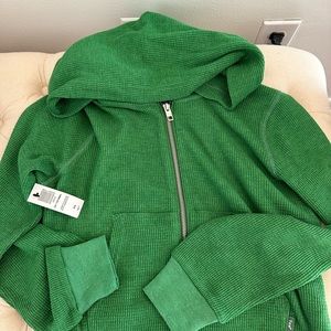 Aritzia Thermal Zip Hoodie Juniper Green Size M